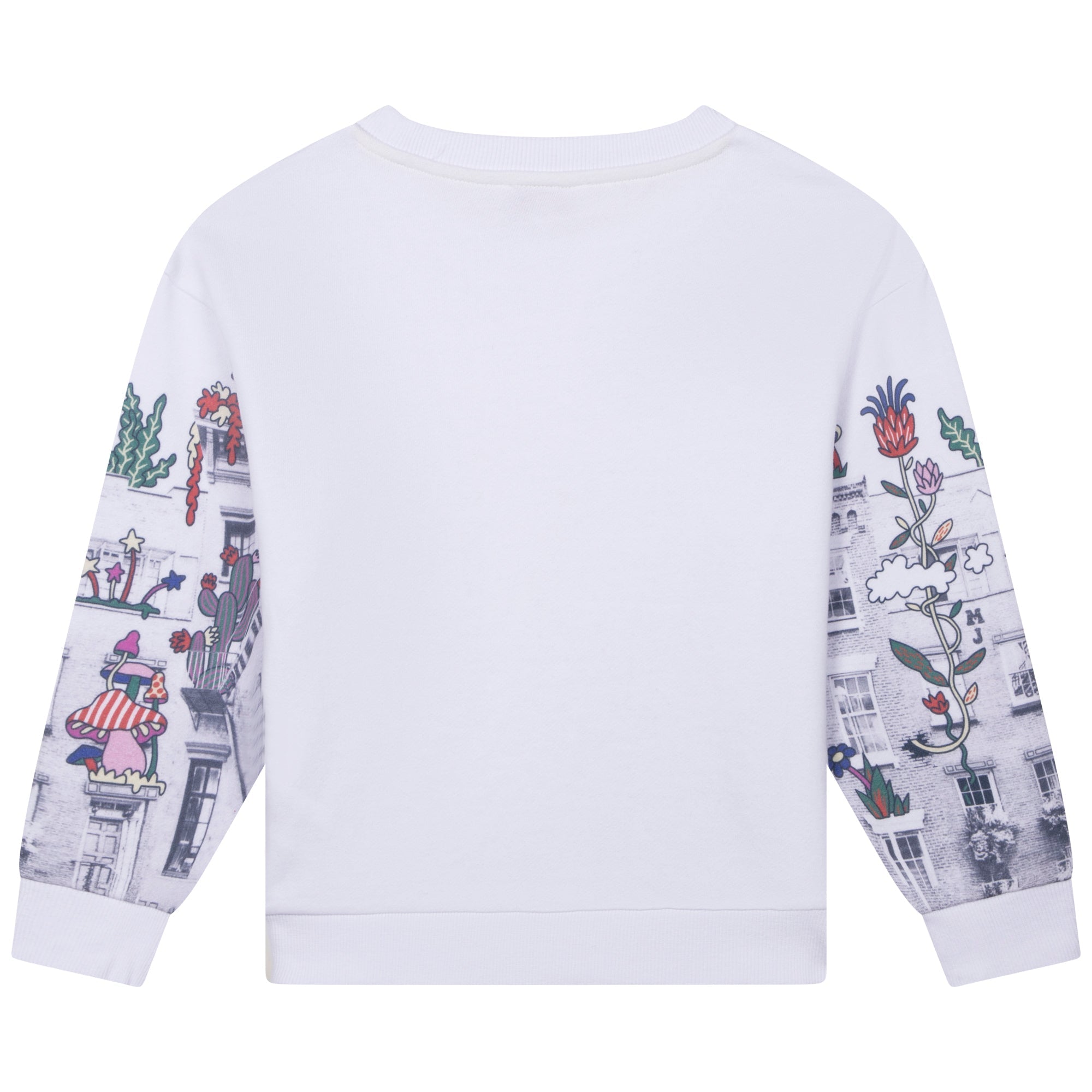 Sweatshirt en coton imprimé Cosmic City - Blanc