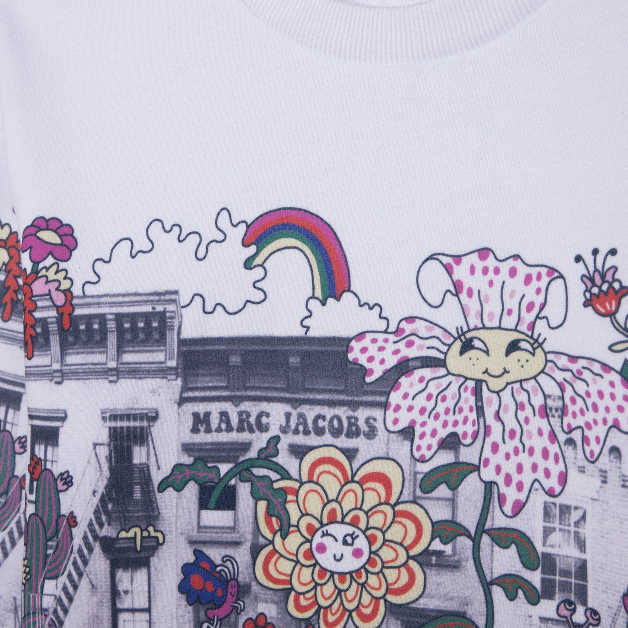 Sweatshirt en coton imprimé Cosmic City - Blanc