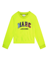 Sweatshirt court en molleton - Jaune fluo