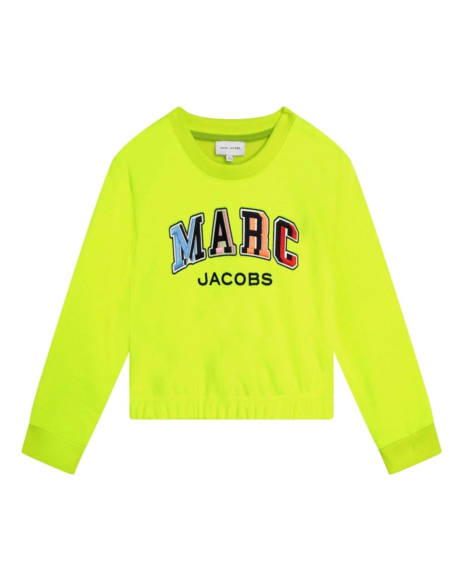 Sweatshirt court en molleton - Jaune fluo