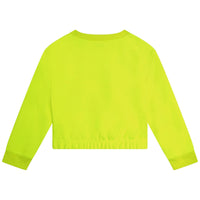 Sweatshirt court en molleton - Jaune fluo