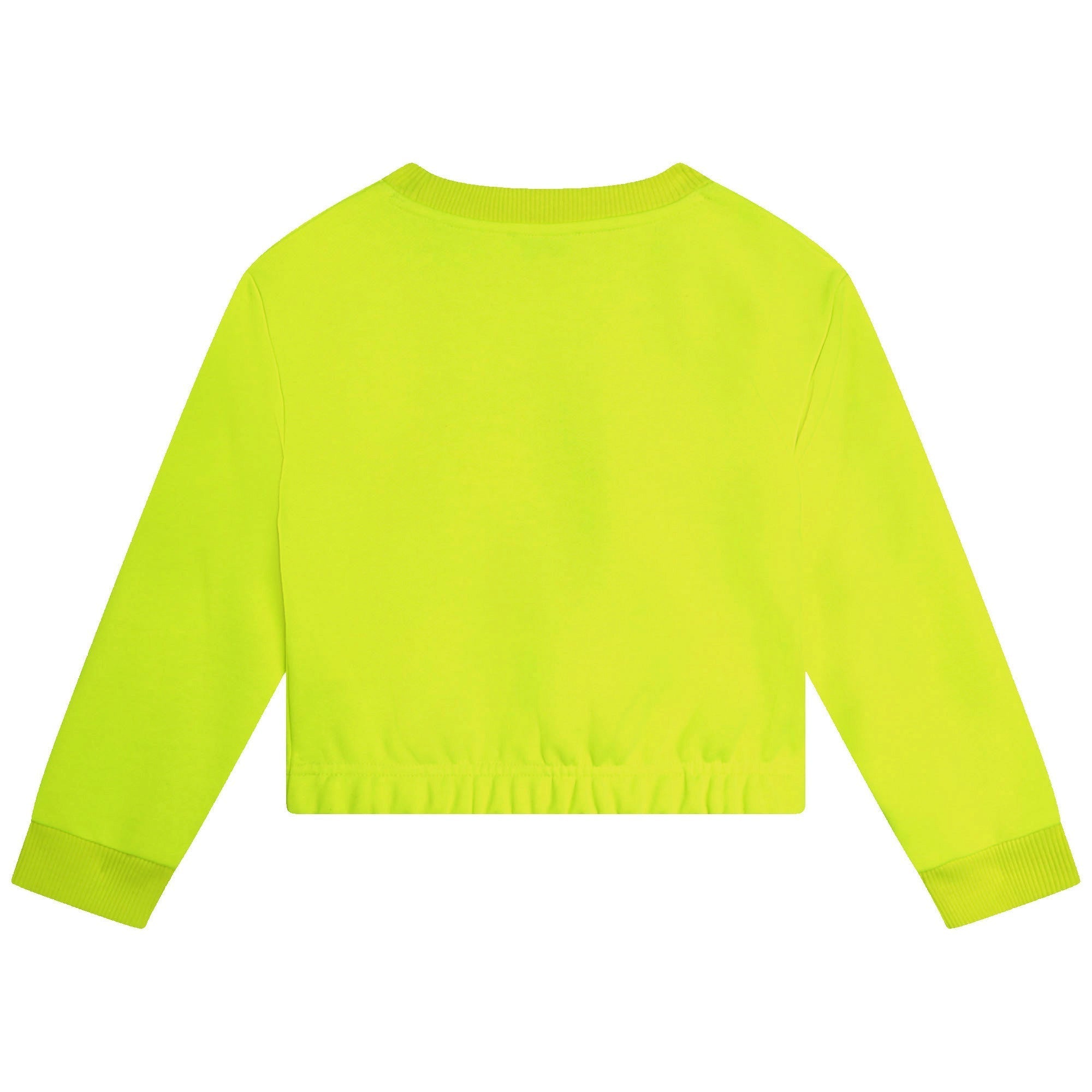 Sweatshirt court en molleton - Jaune fluo