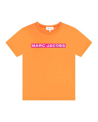 Short-sleeved T-shirt with highlighted logo - Mandarine