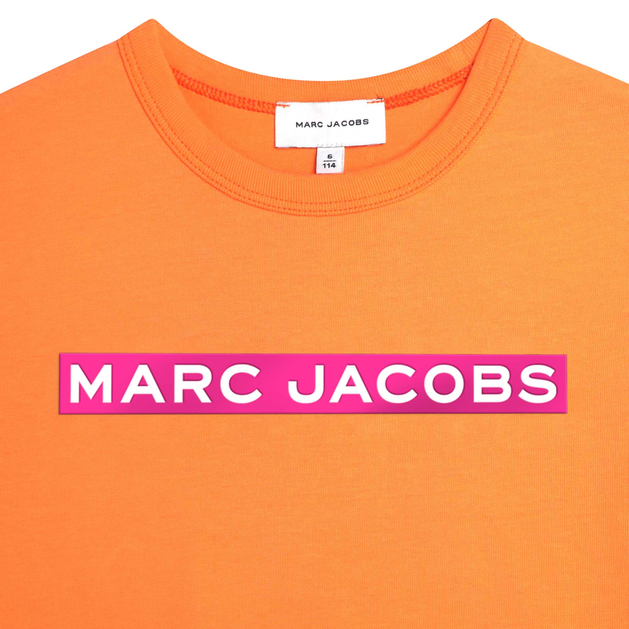 Short-sleeved T-shirt with highlighted logo - Mandarine
