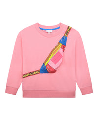 Sweatshirt avec logo en coton - Rose Candy