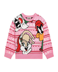 Pull de Noël avec jacquard - Rose Candy