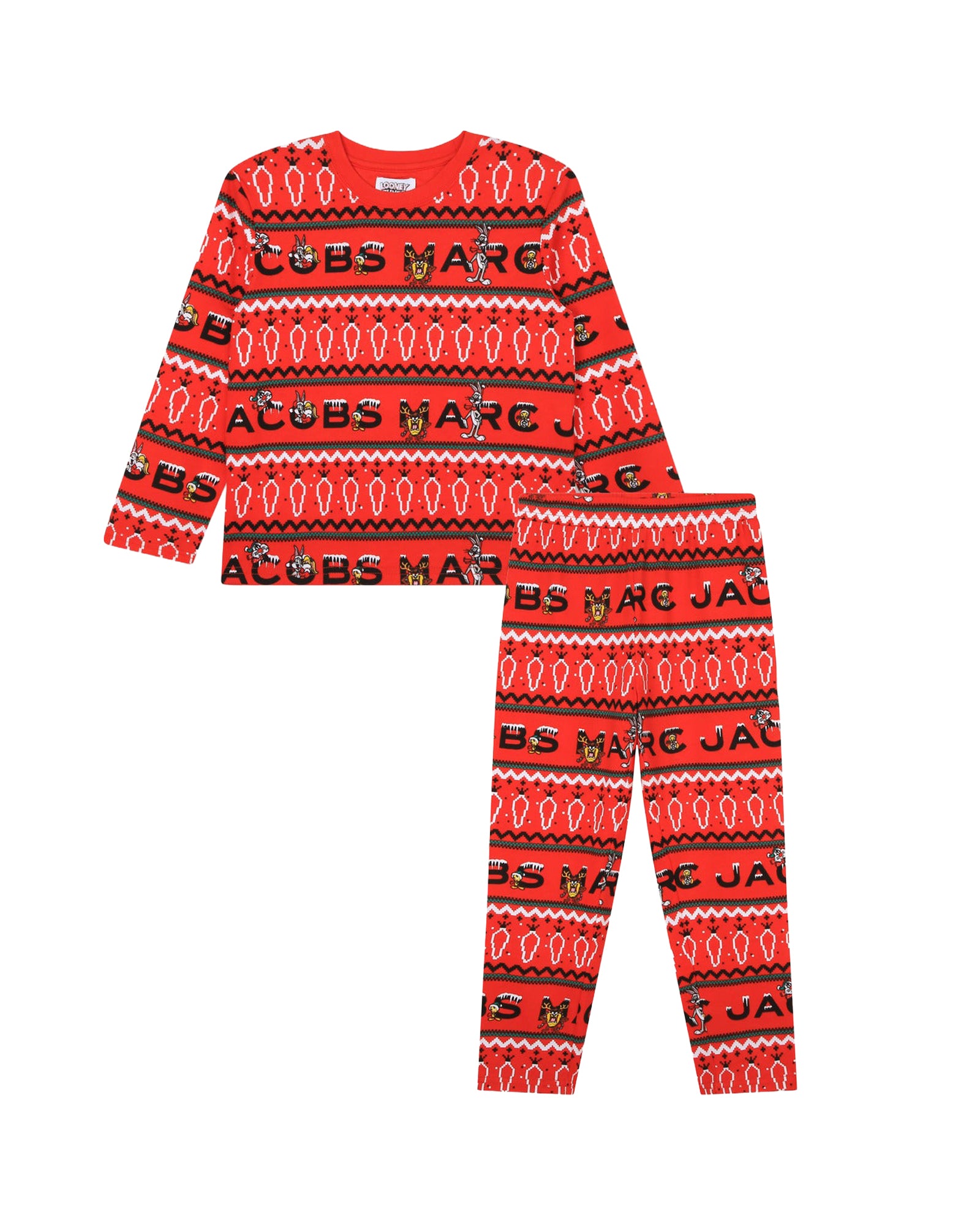 Pyjama avec logo en coton - Rouge Vif