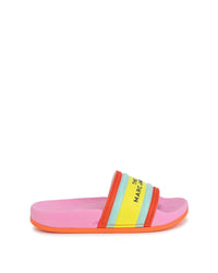 Sandales en plastique color block - Rose friandise