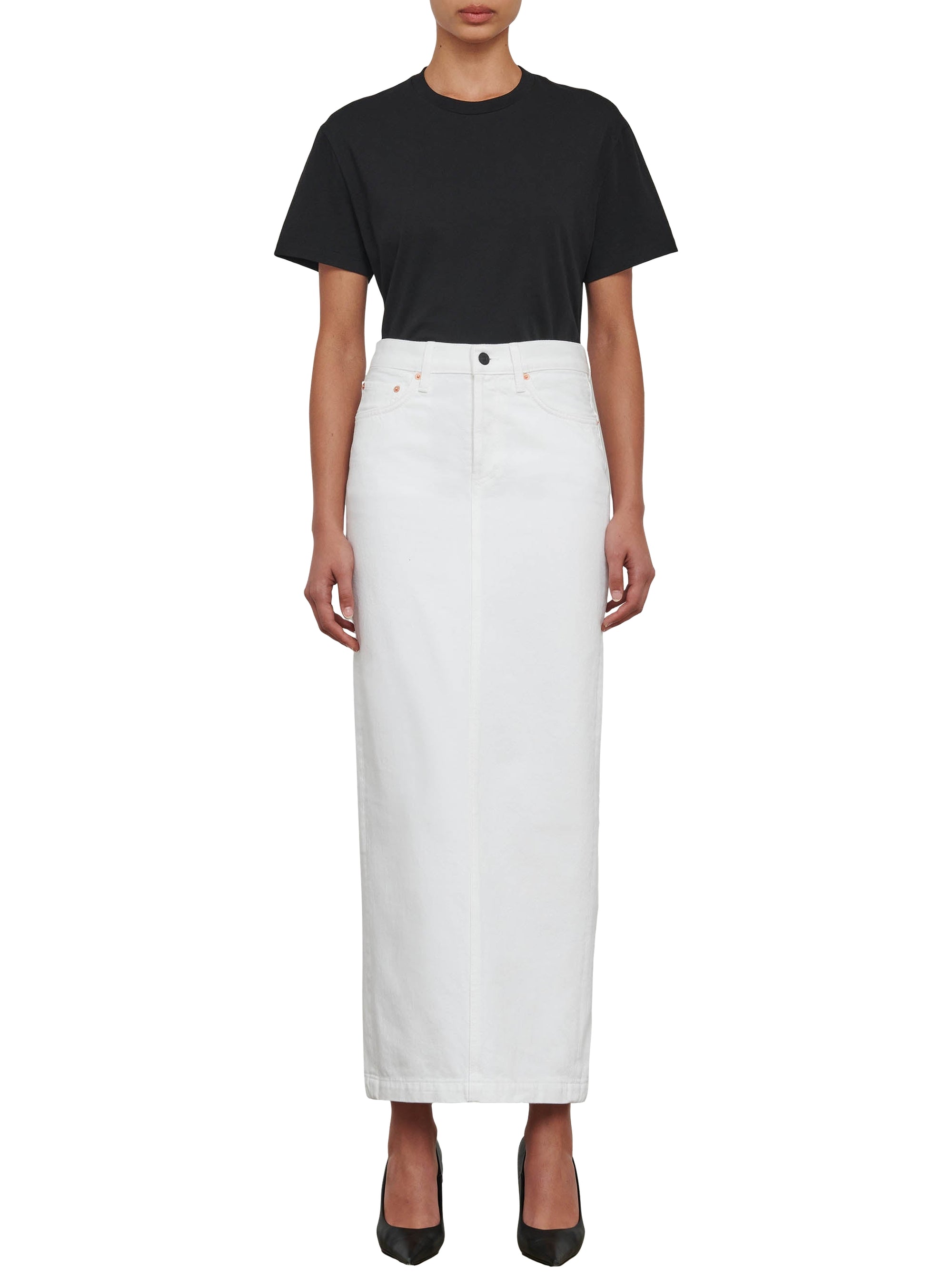 Jupe colonne en denim - White