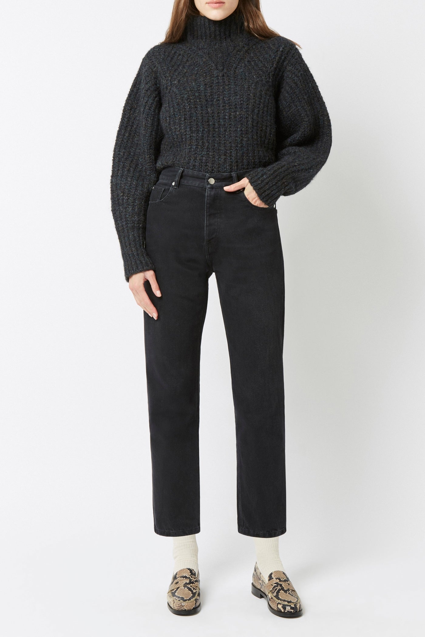 Jean Glory taille haute - Crinkle Black