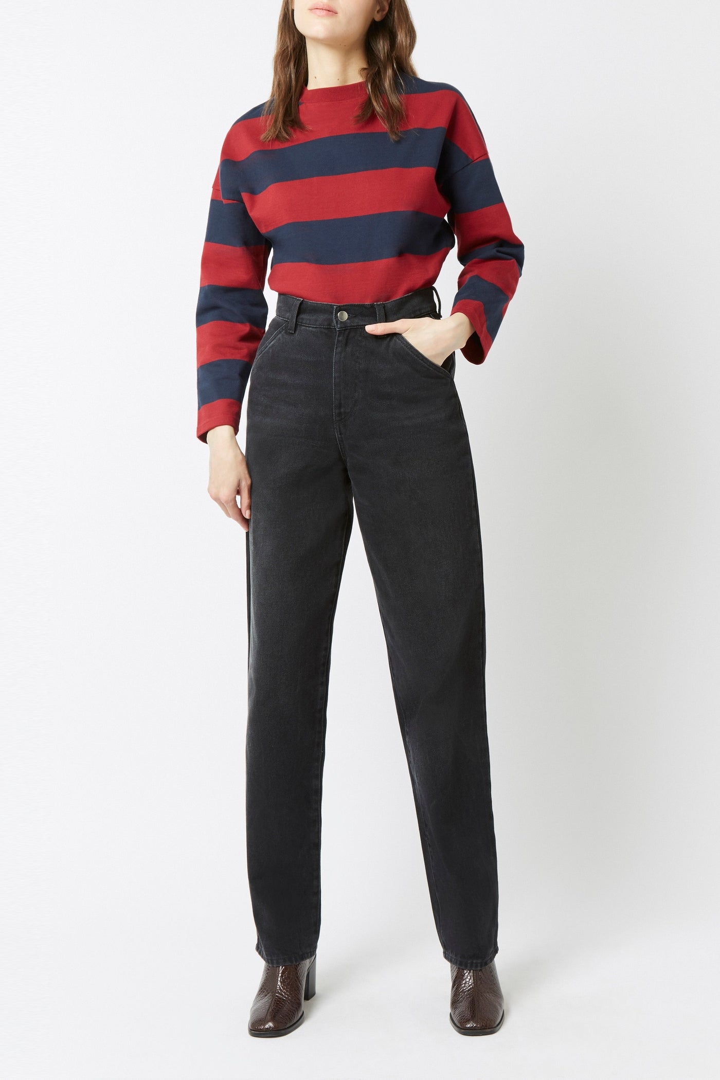 Jean Hall en coton - Crinkle Black
