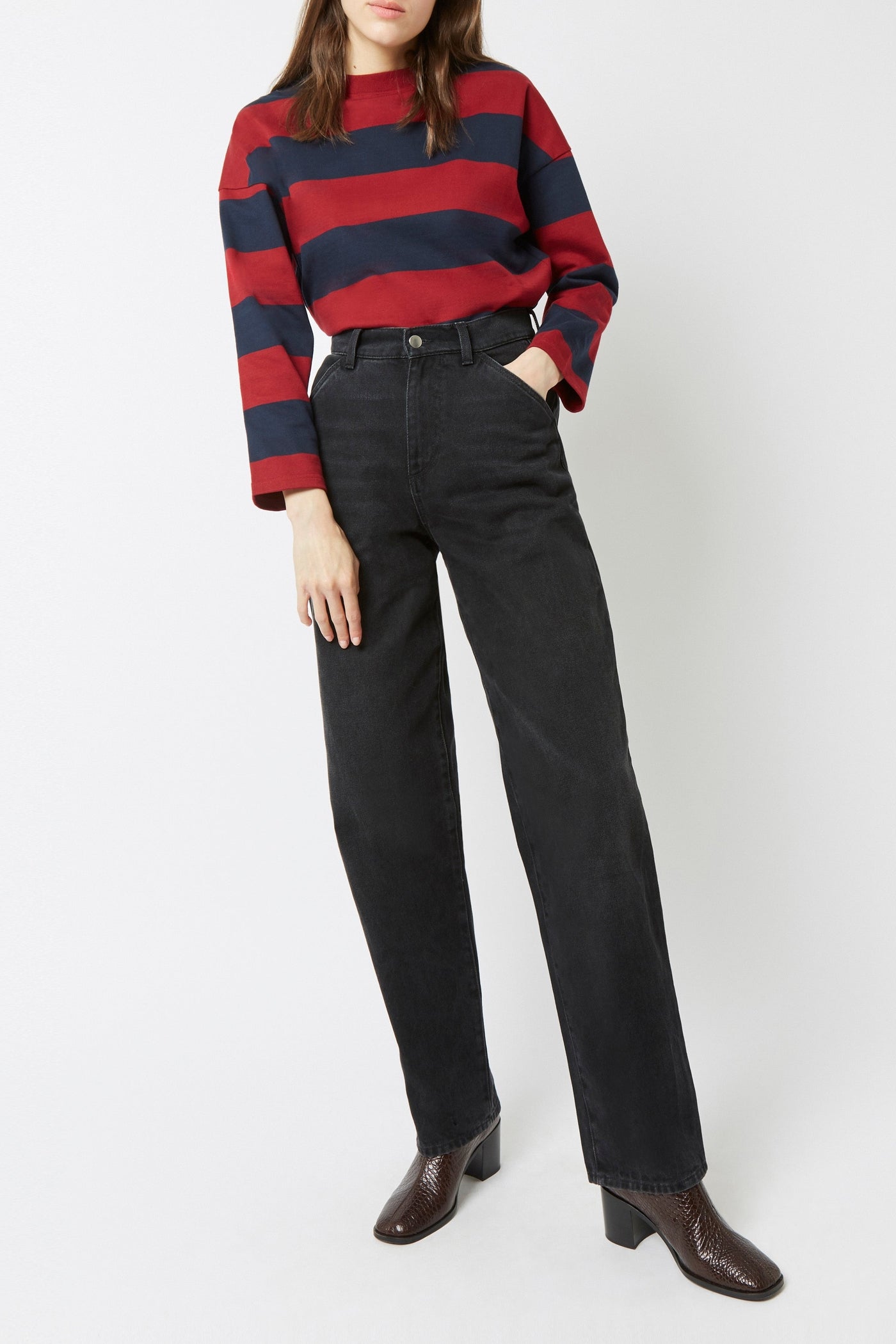Jean Hall en coton - Crinkle Black