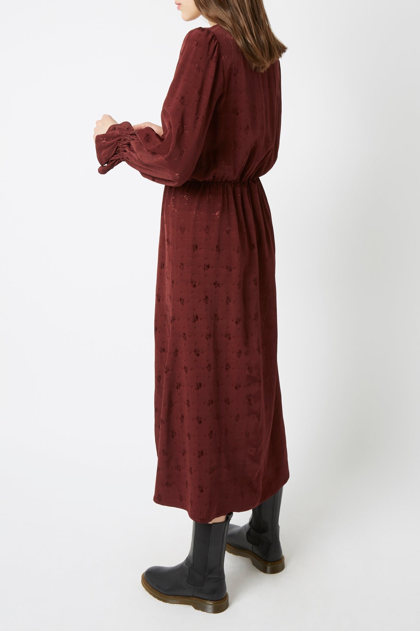 Robe Reed Gift à manches longues - Cerise Noire