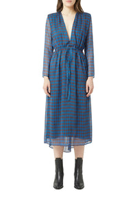 Robe longue Caroline Monaco en soie - Bleu Roy