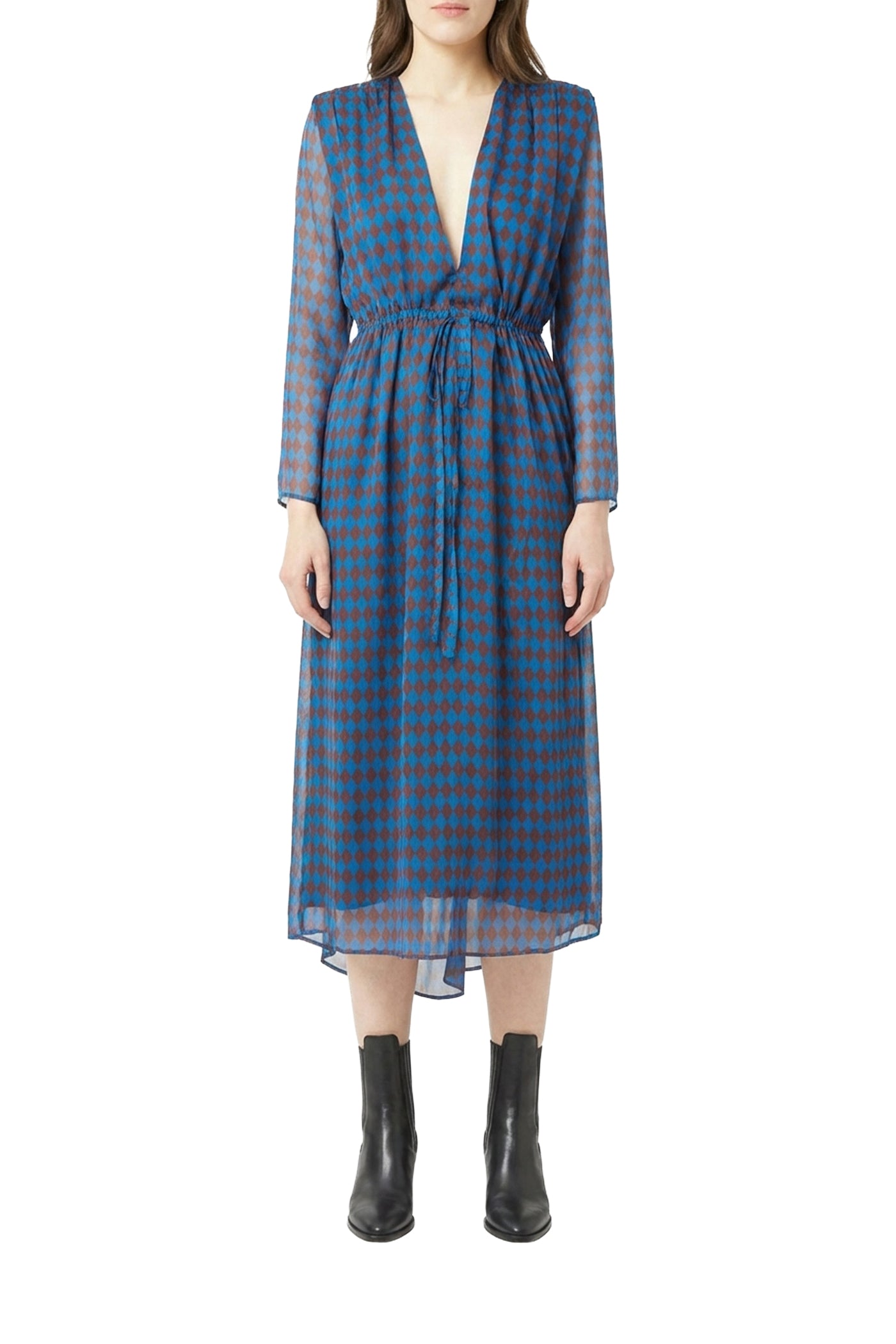 Robe longue Caroline Monaco en soie - Bleu Roy