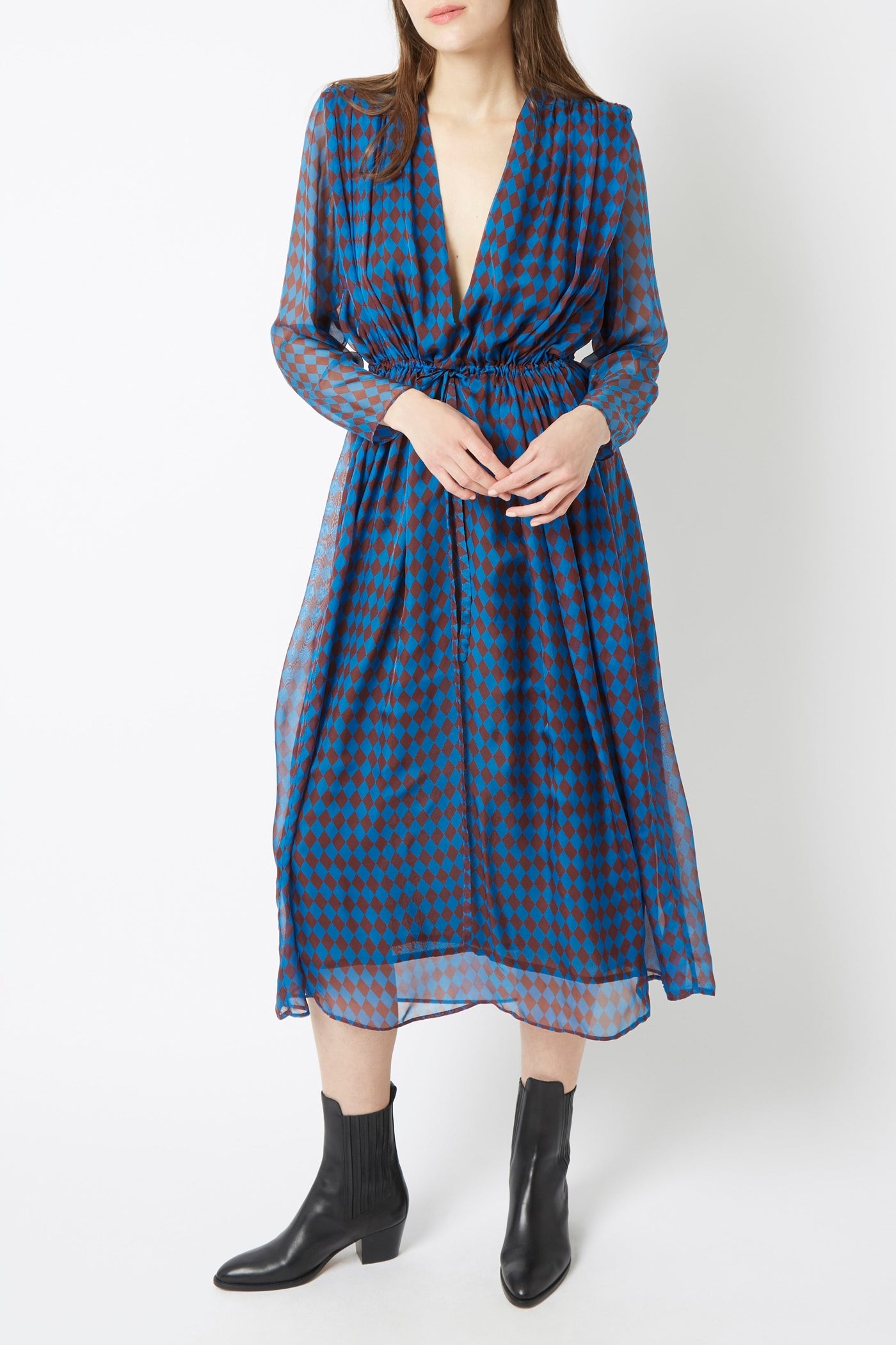 Robe longue Caroline Monaco en soie - Bleu Roy