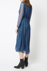 Robe longue Caroline Monaco en soie - Bleu Roy