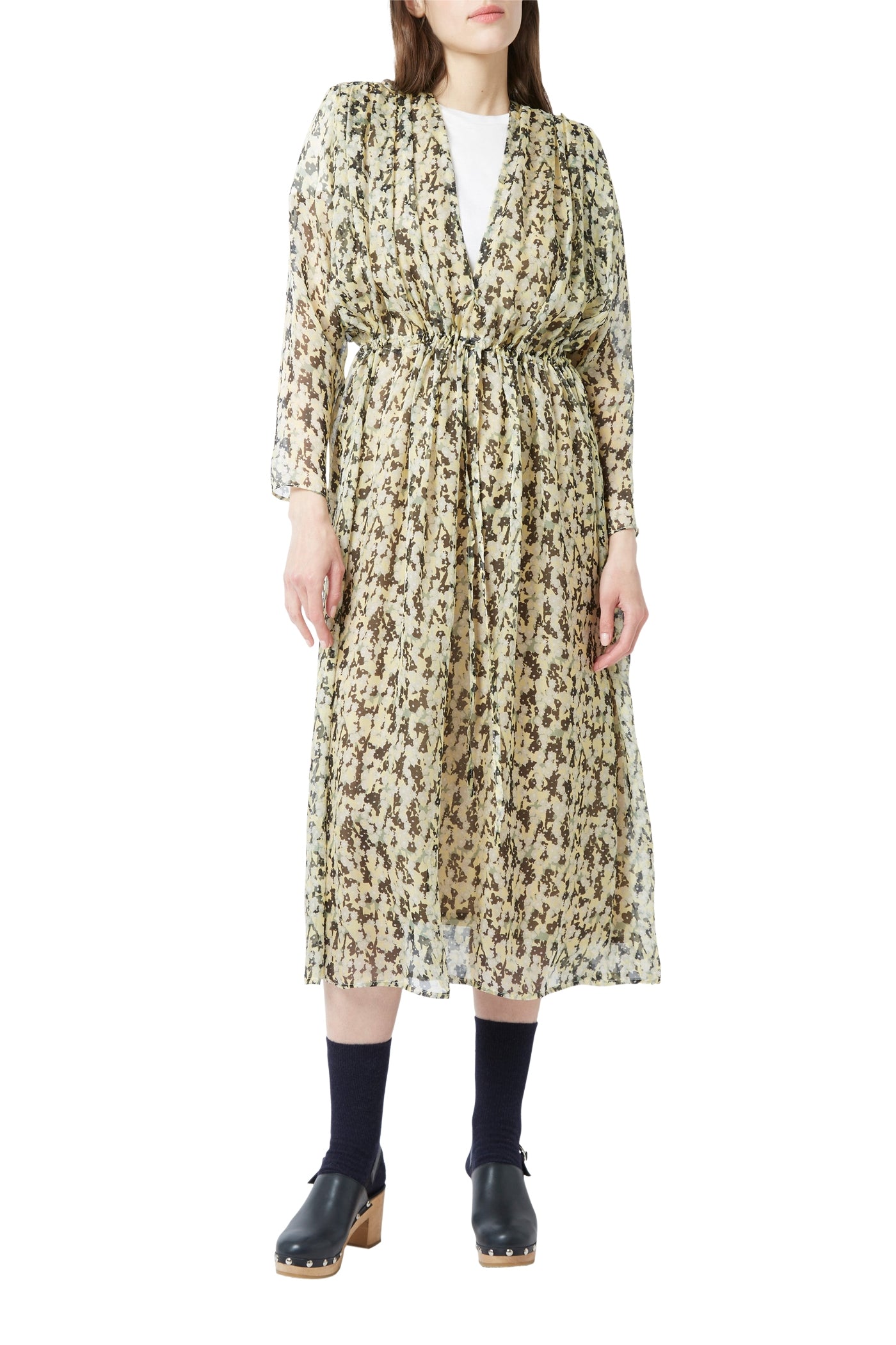 Robe longue Caroline Monaco en soie - Light Yellow