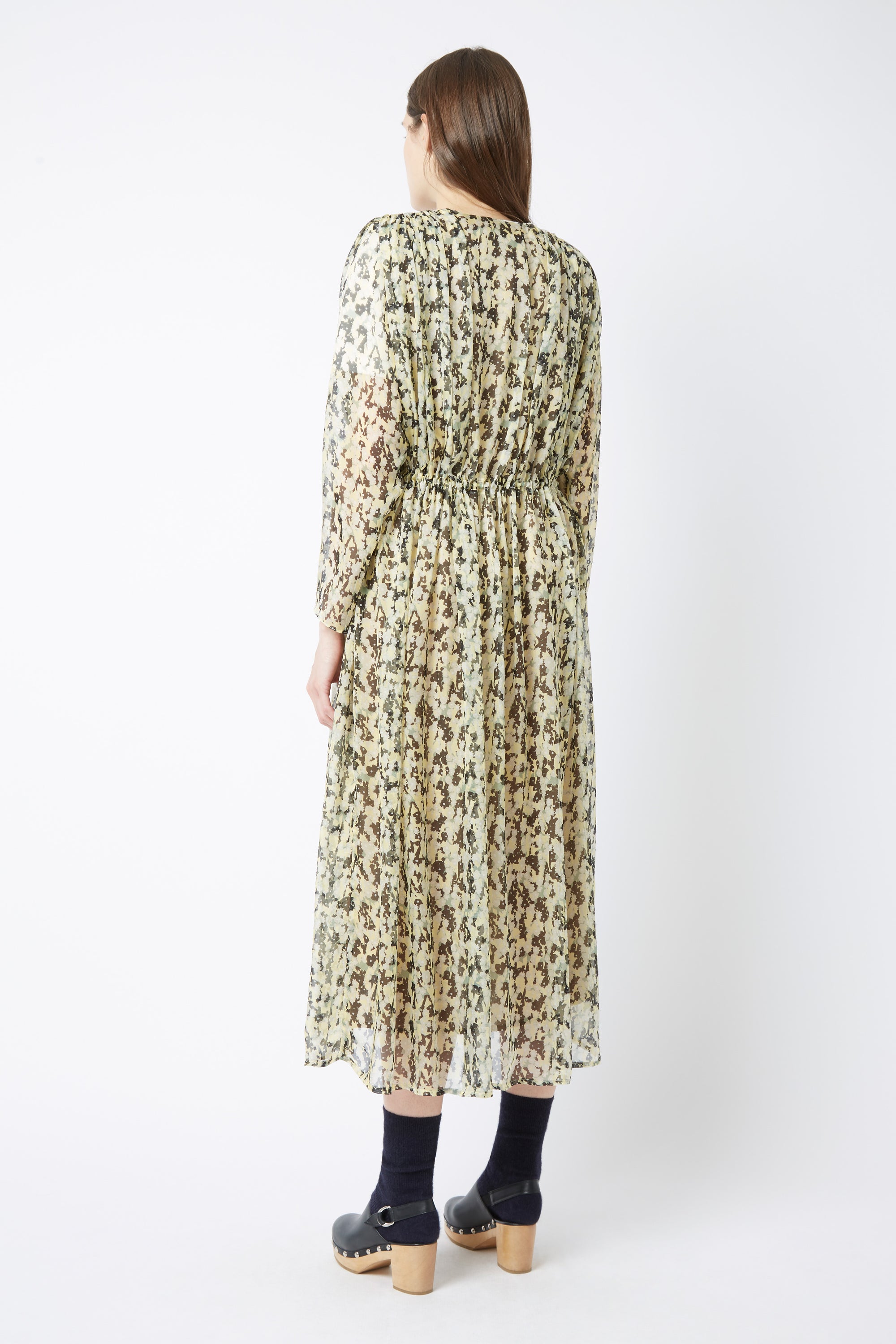 Robe longue Caroline Monaco en soie - Light Yellow