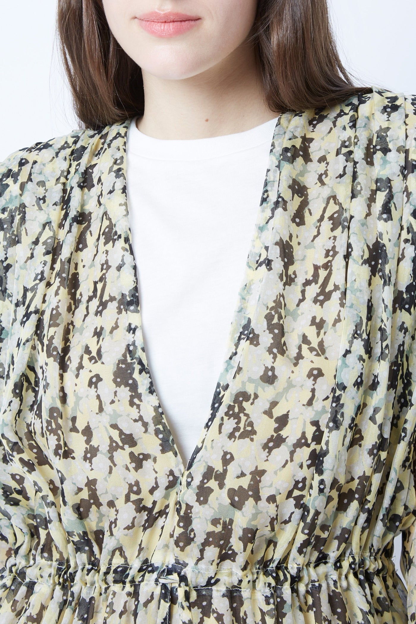 Robe longue Caroline Monaco en soie - Light Yellow