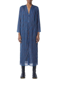 Robe longue Edward Monaco en soie - Bleu Roy