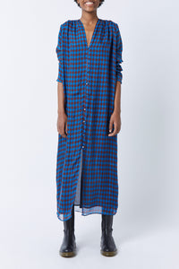 Robe longue Edward Monaco en soie - Bleu Roy