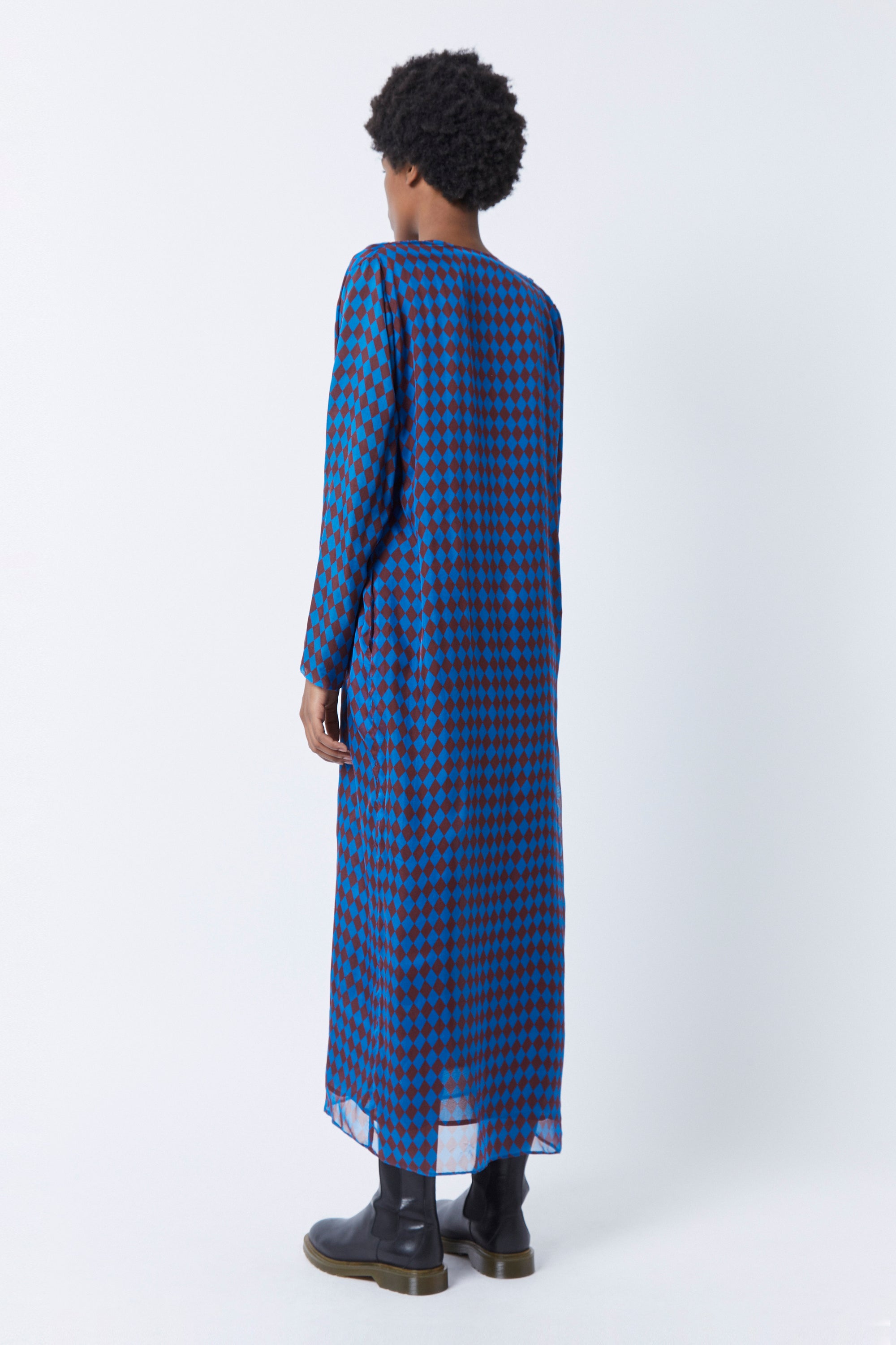 Robe longue Edward Monaco en soie - Bleu Roy