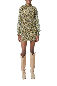 Sienna Monaco short dress in silk - Light Yellow