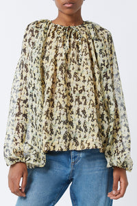 Blouse Twins Monaco en soie - Light Yellow