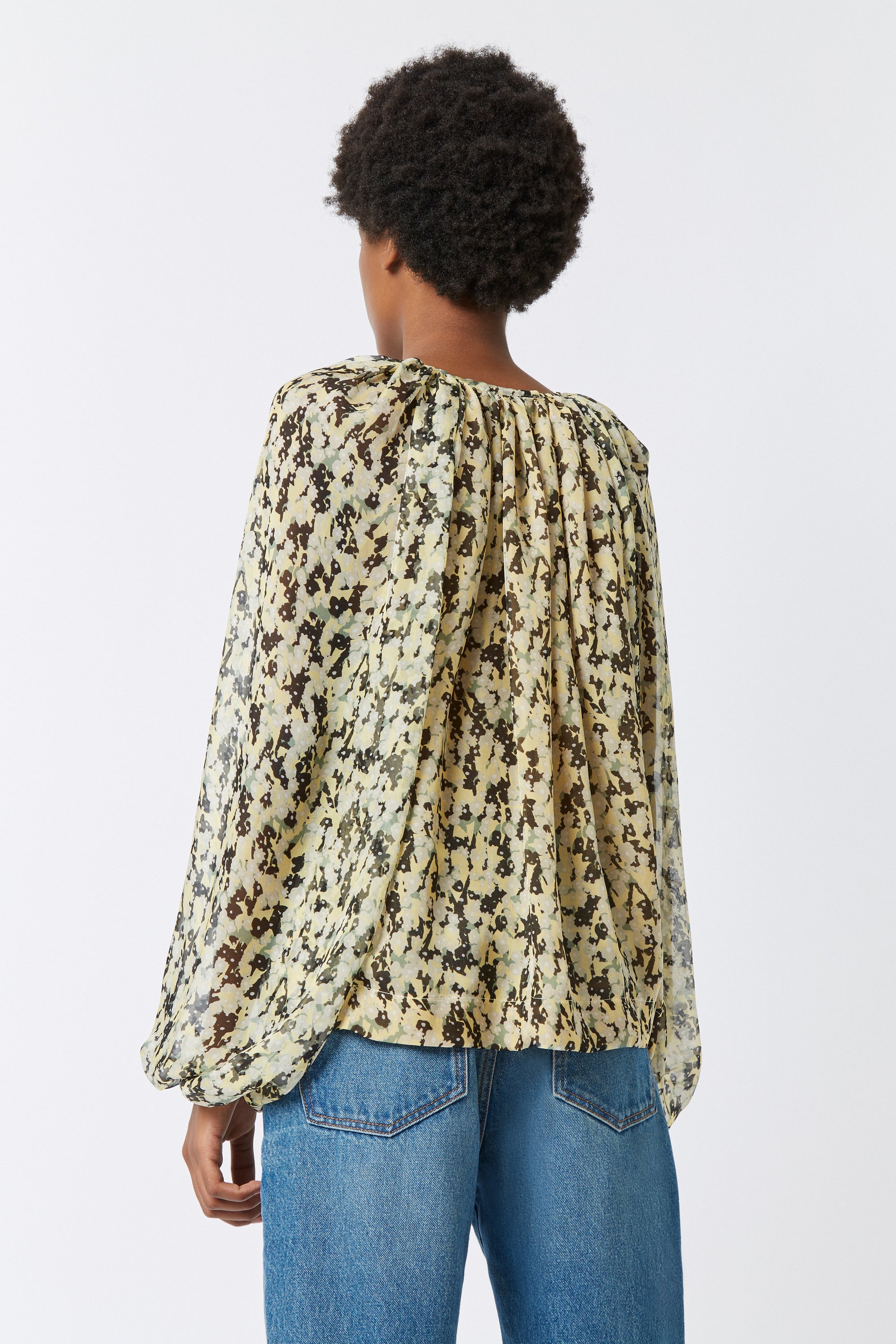 Blouse Twins Monaco en soie - Light Yellow