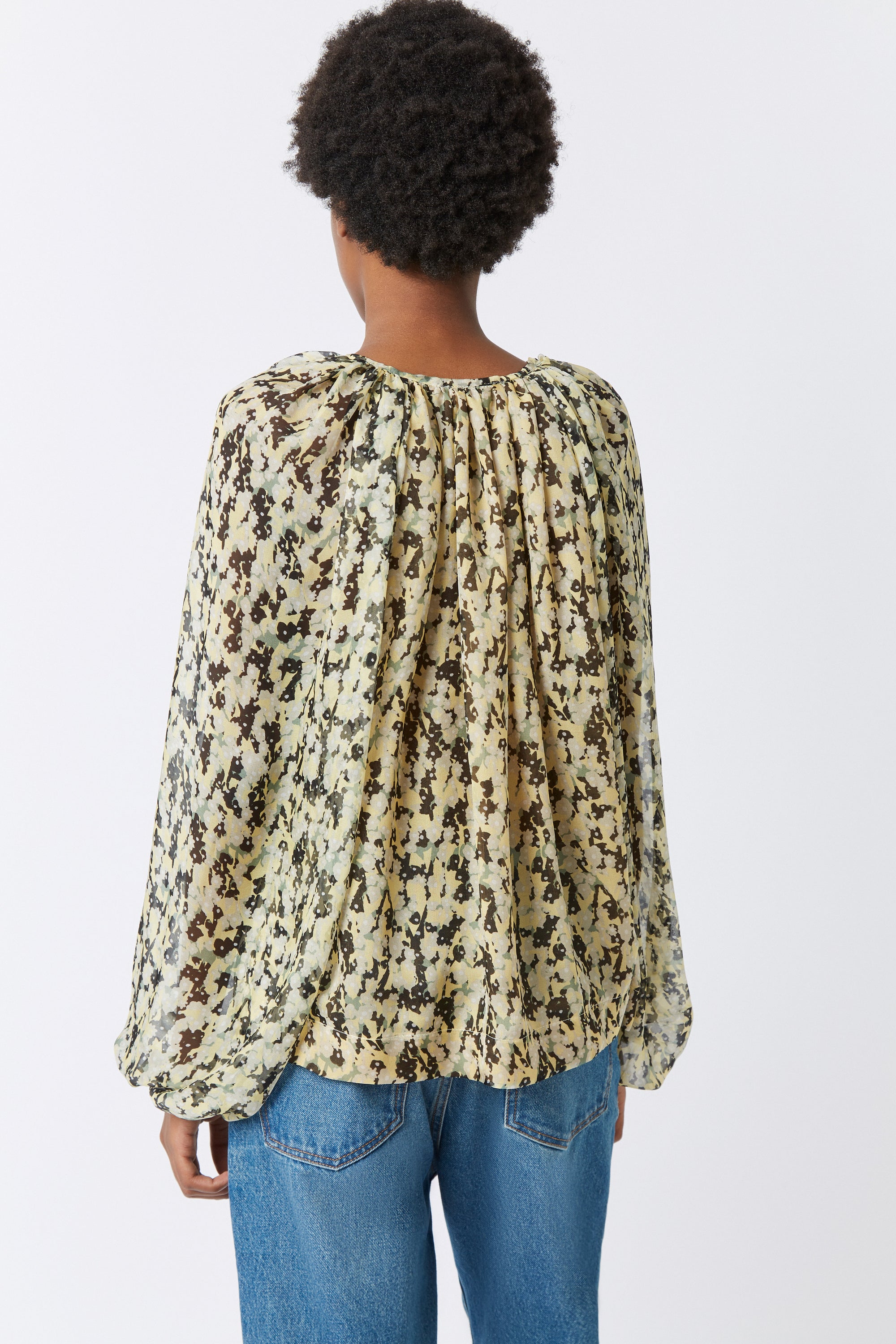 Blouse Twins Monaco en soie - Light Yellow