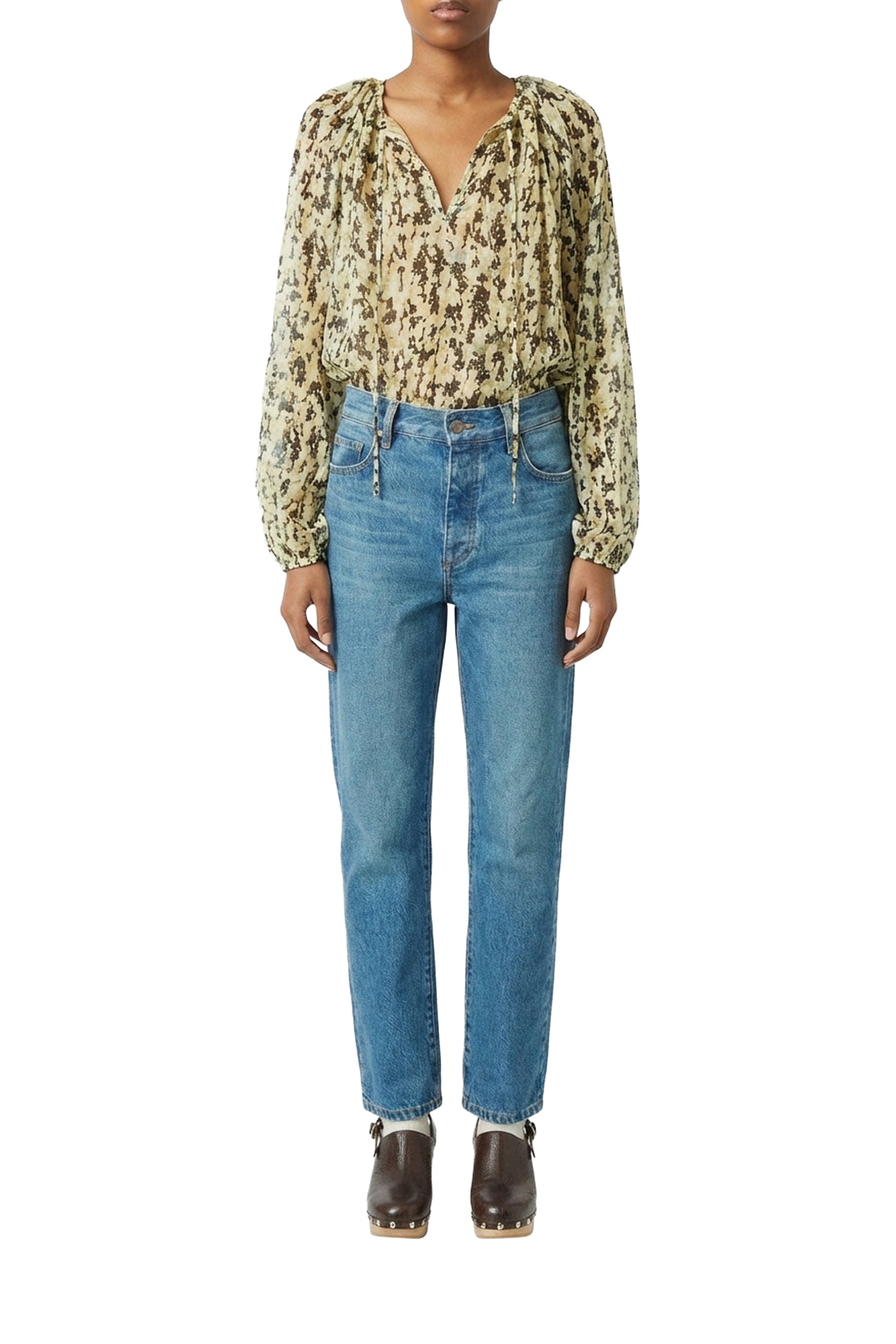 Blouse Twins Monaco en soie - Light Yellow