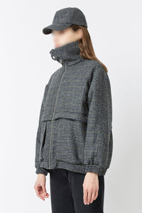 Geometric Peggy coat in wool - Multi Gris