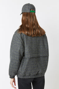 Geometric Peggy coat in wool - Multi Gris