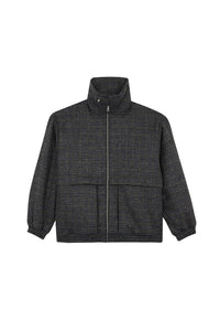 Geometric Peggy coat in wool - Multi Gris