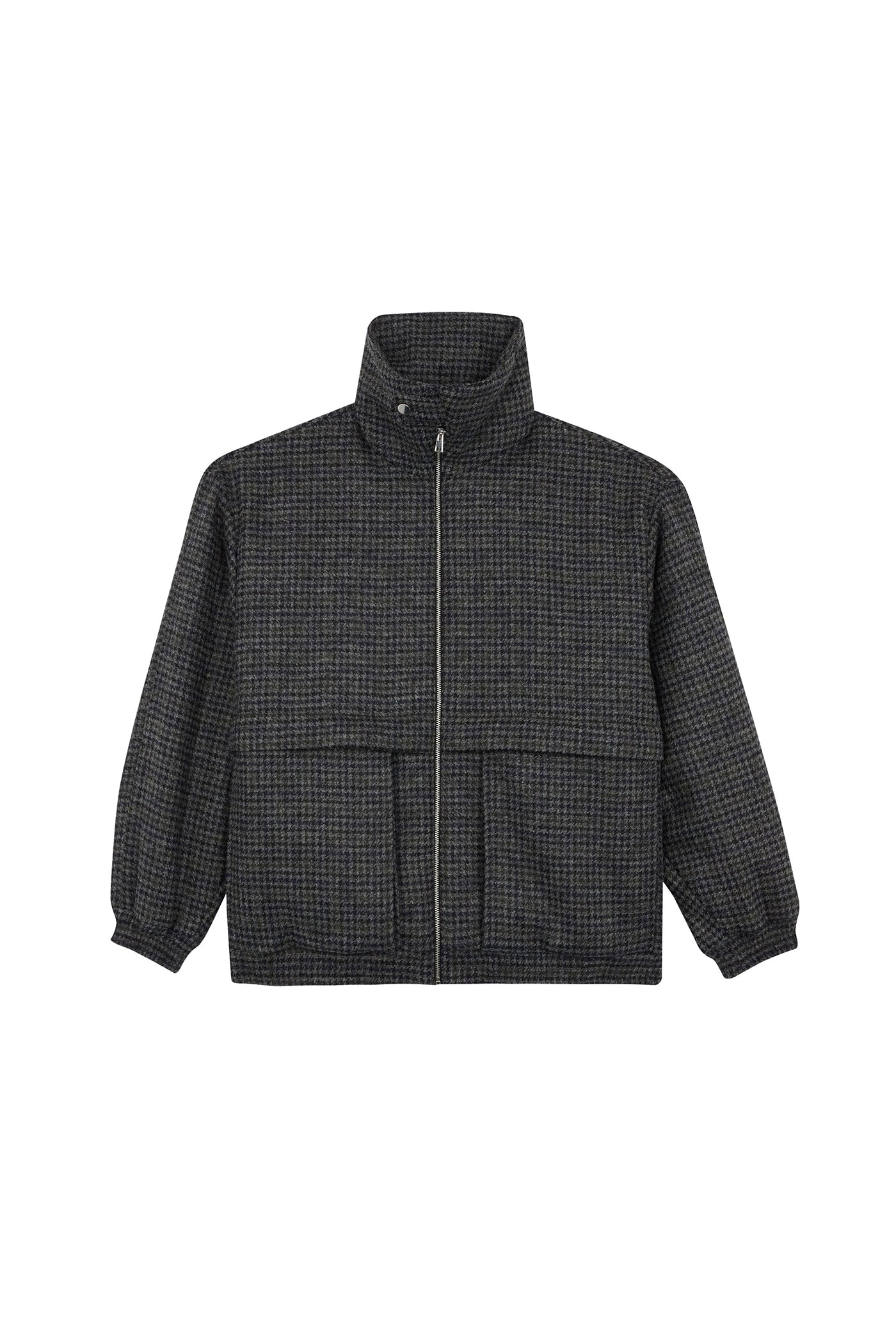 Geometric Peggy coat in wool - Multi Gris