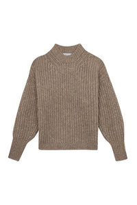 Lennon Ribs jumper in wool - Ecru Flamme