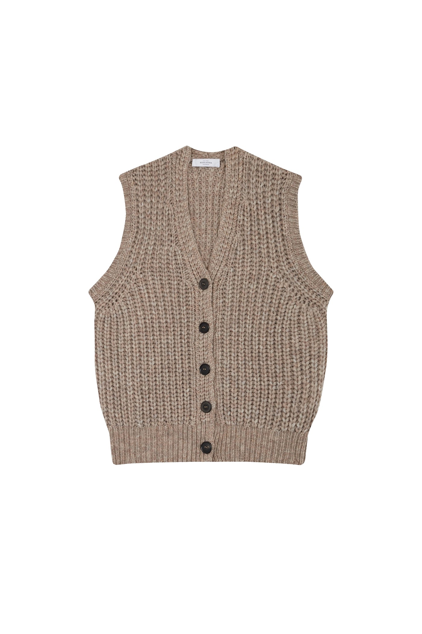 Slice Ribs wool cardigan - Ecru Flamme