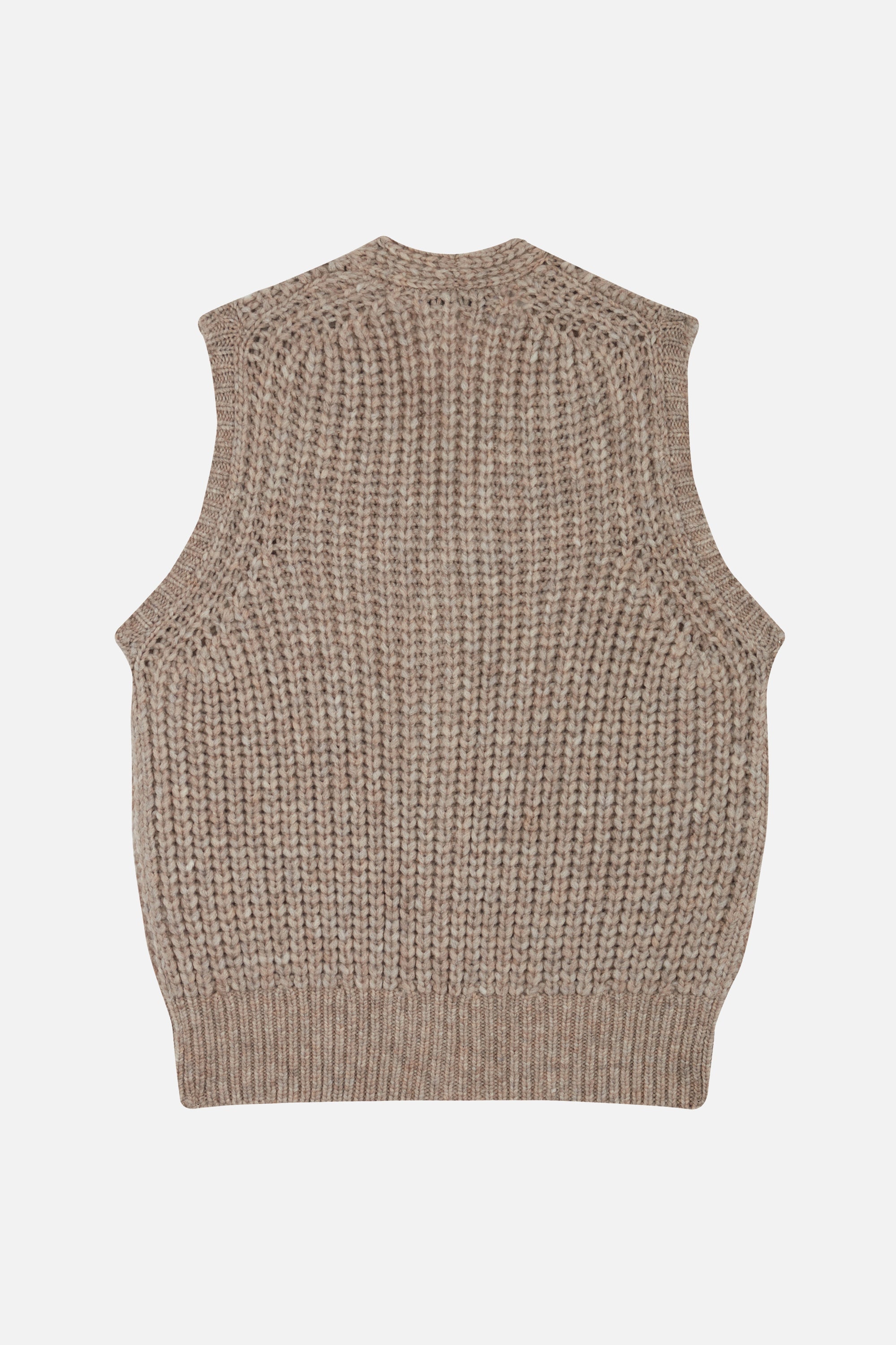 Slice Ribs wool cardigan - Ecru Flamme