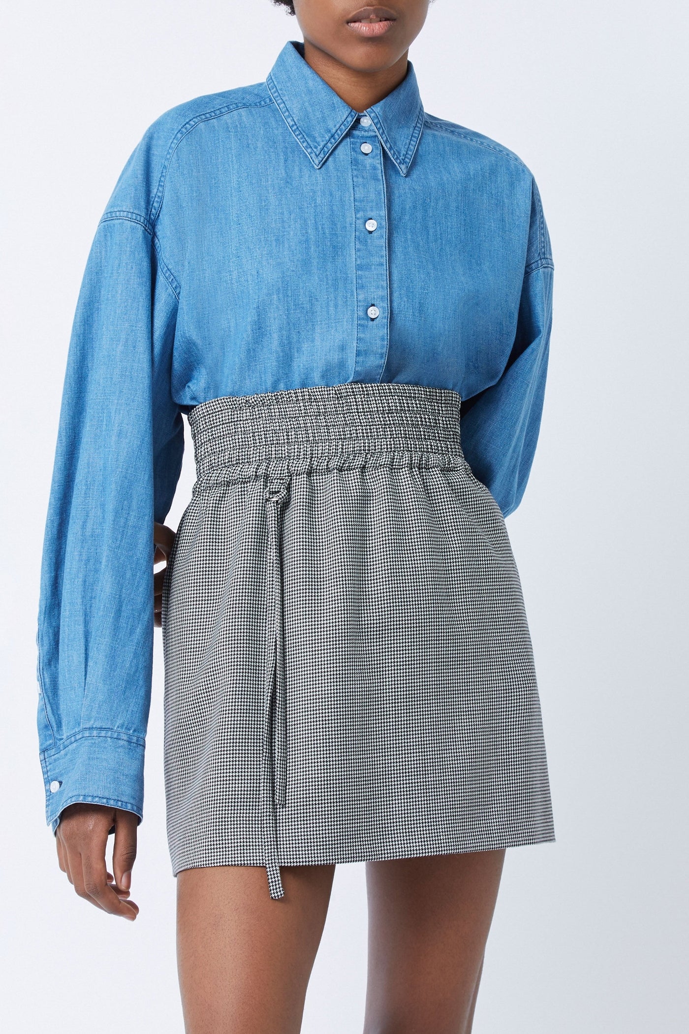 Lou skirt in wool - Multi Noir
