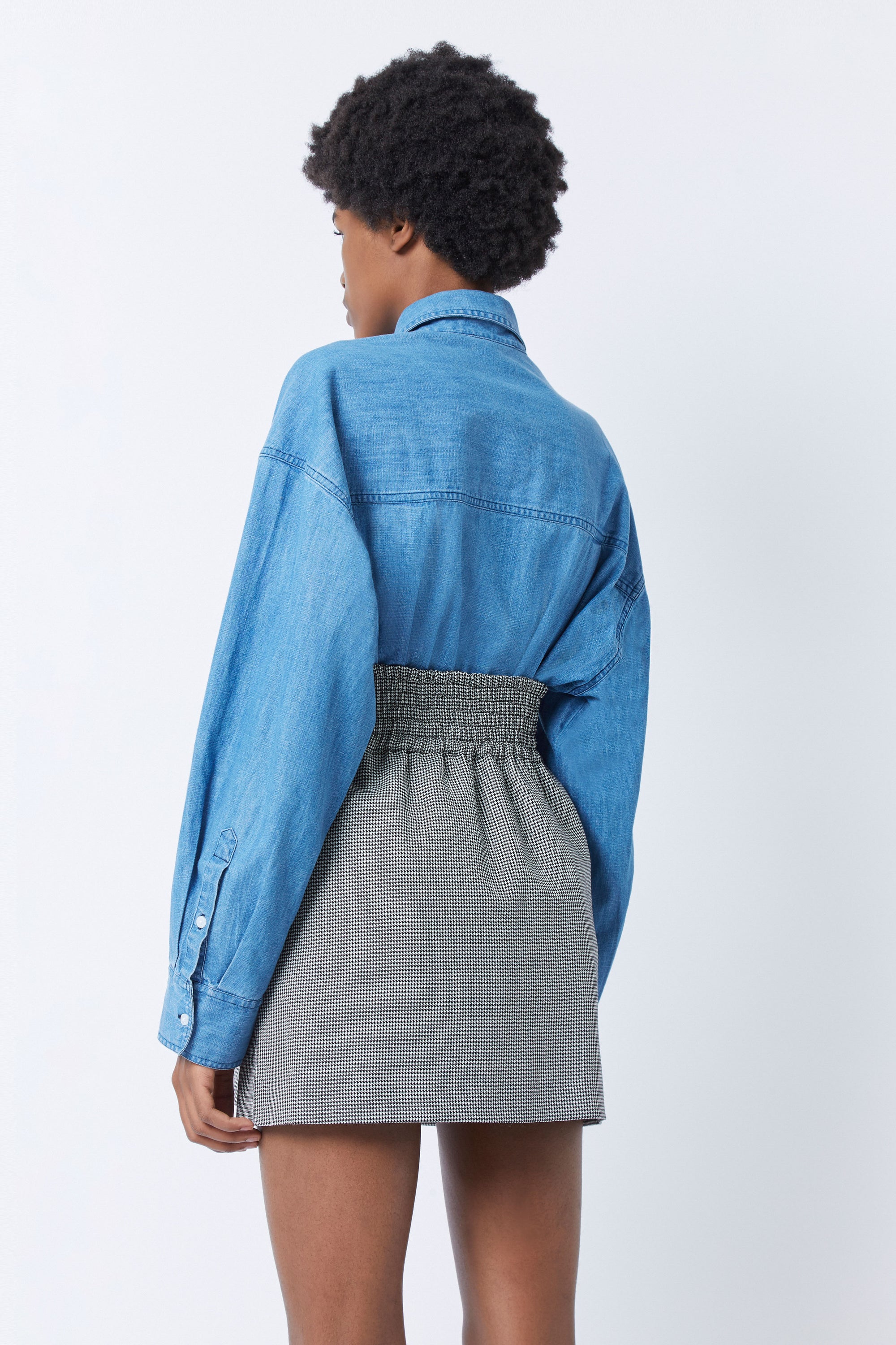 Lou skirt in wool - Multi Noir