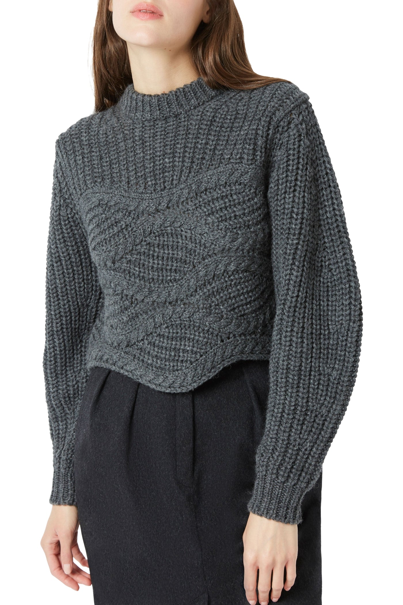Pull Best Tresse en laine - Gris Chine