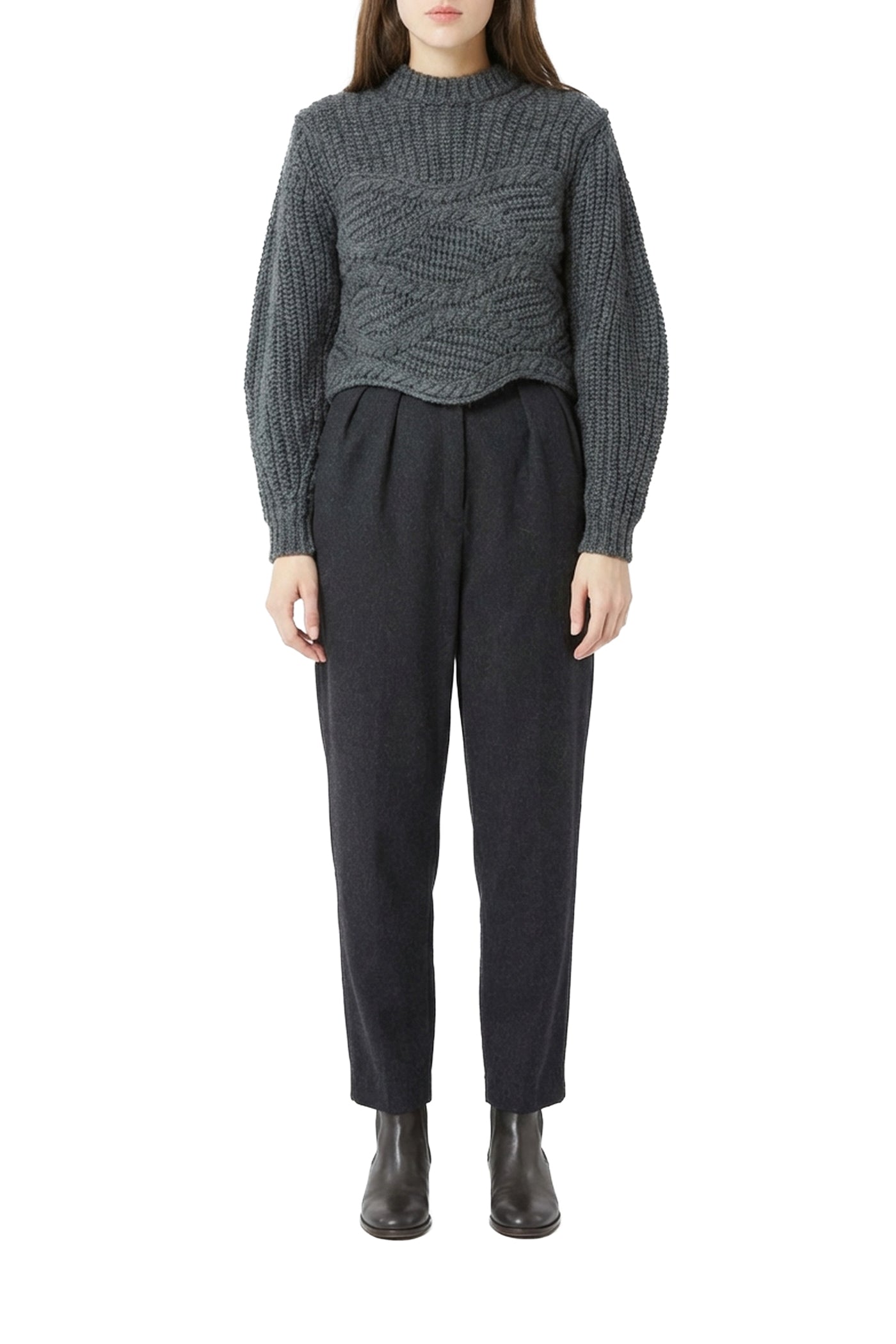Pull Best Tresse en laine - Gris Chine
