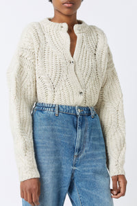 Gilet Divine Tresse en laine - Ecru Flamme