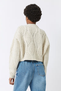 Gilet Divine Tresse en laine - Ecru Flamme