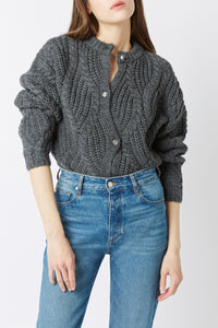 Gilet Divine Tresse en laine - Gris Chine