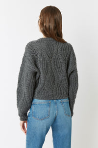 Gilet Divine Tresse en laine - Gris Chine