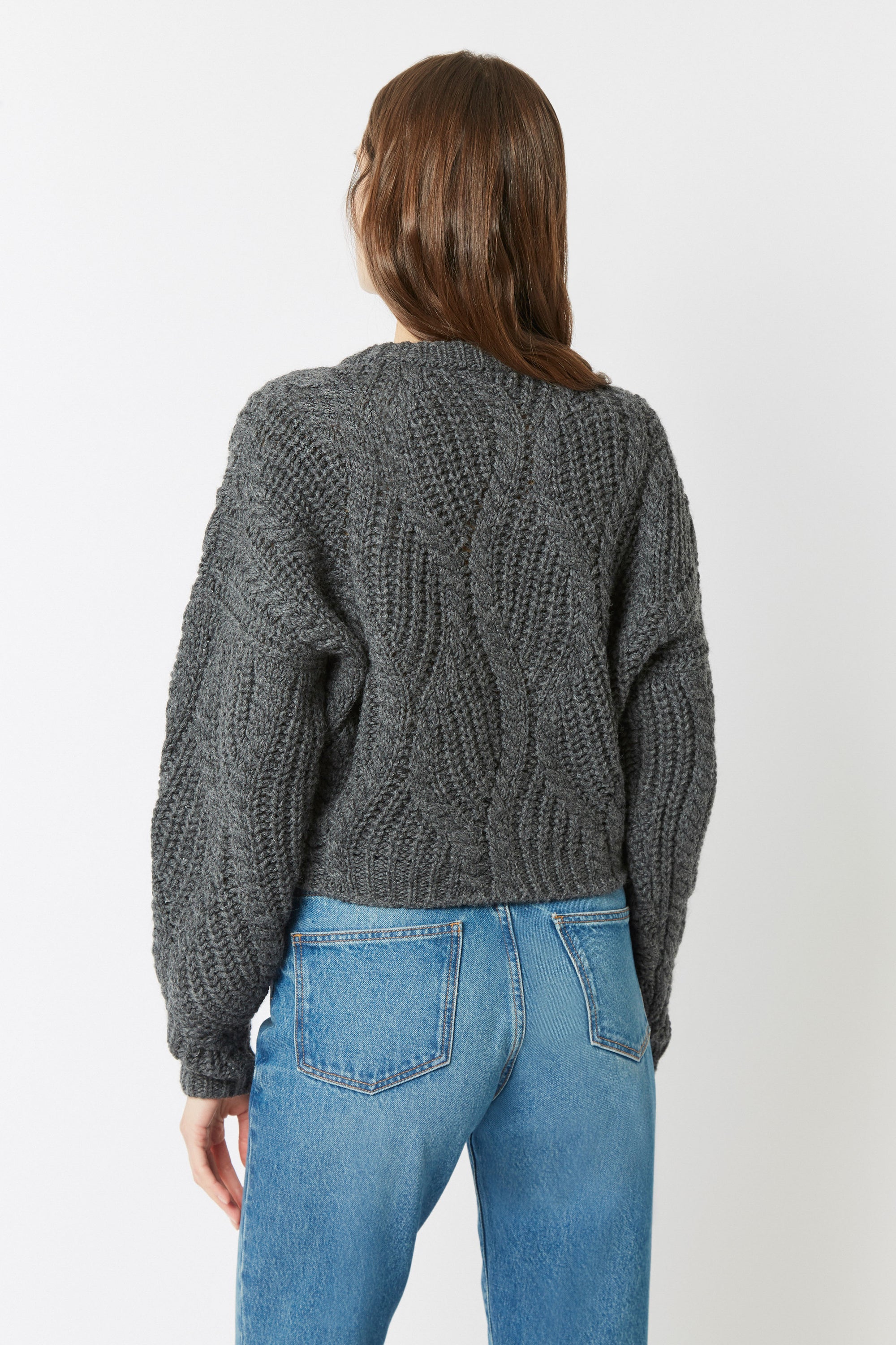 Gilet Divine Tresse en laine - Gris Chine
