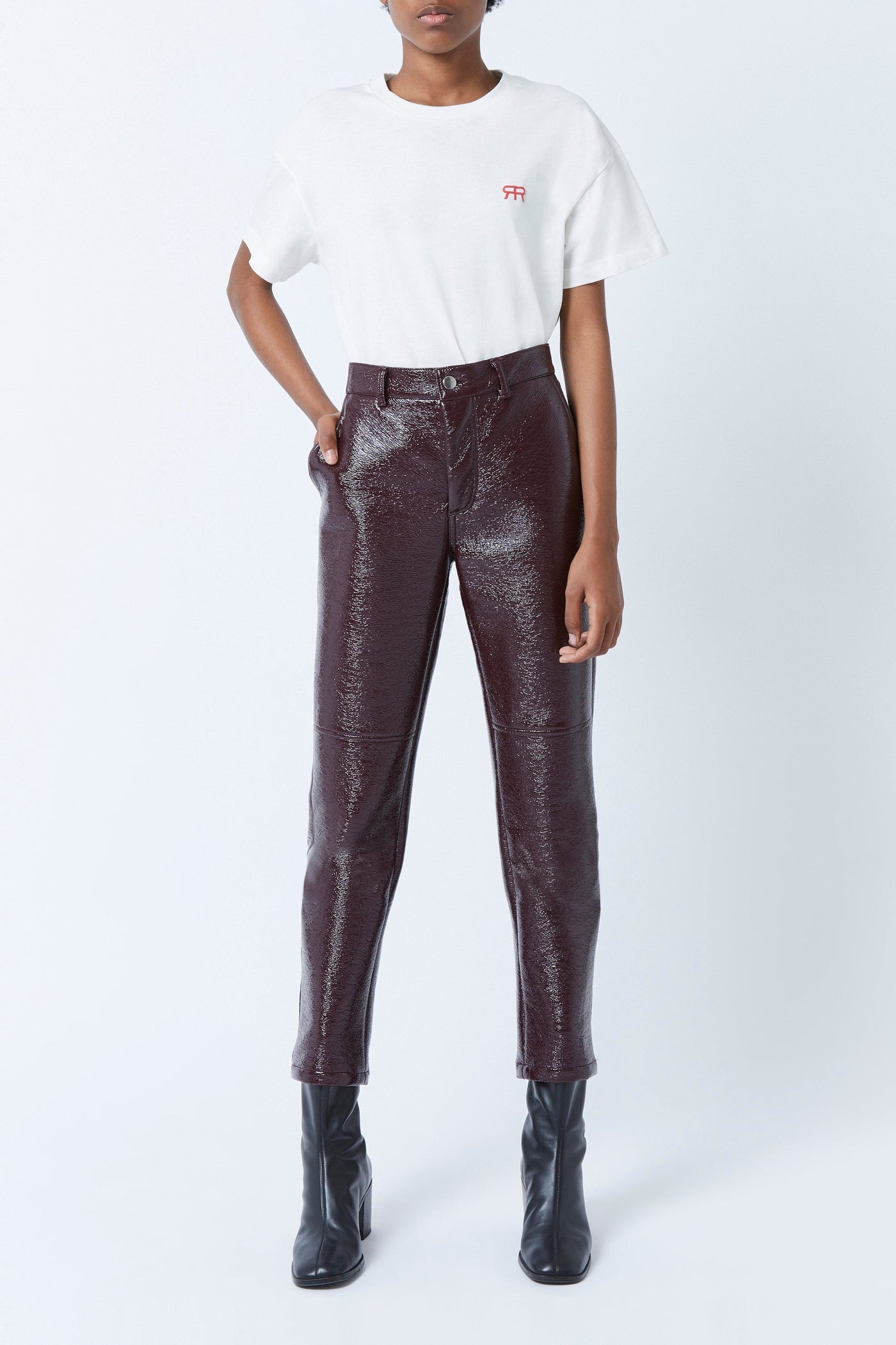 Pantalon Iggy en vinyle - Cerise Noire