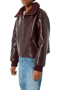 Manteau Jacob en vinyle - Cerise Noire